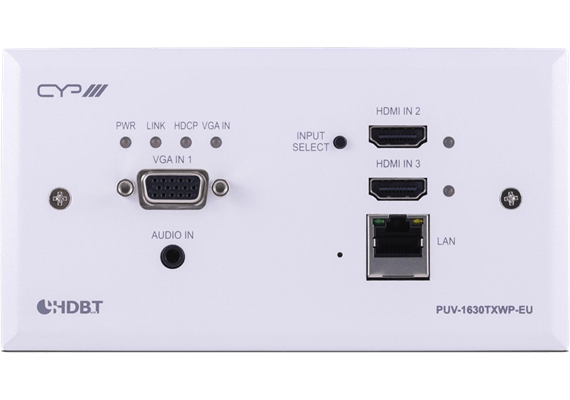 HDMI/VGA HDBaseT-Transmitter 4K Wandeinbau im EU-Format