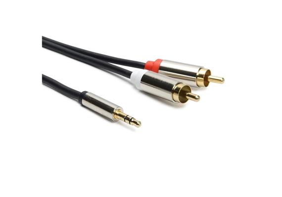 Jack 3.5mm : 2x RCA r/w, geschirmt, 1.5m