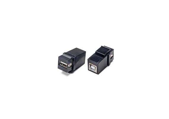 USB A-B Keystone F/F schwarz