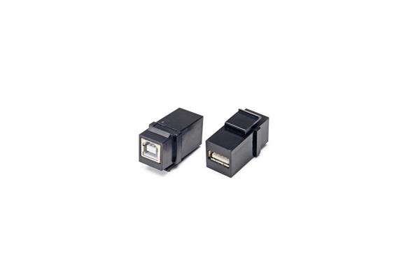 USB B-A Keystone F/F schwarz