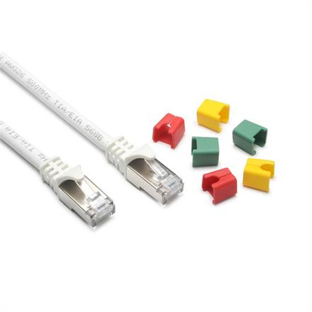 CAT6A Round-Patch S-FTP/LSZH, blanc, codable, 1.0m