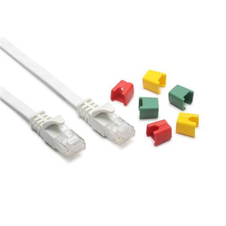 CAT6A Slim-Patch U-UTP/LSZH blanc, codable, 0.5m