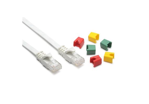 CAT6A Slim-Patch U-UTP/LSZH blanc, codable, 0.5m