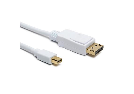 Mini-DP (m) - DisplayPort (m), blanc, 4K, 3 m