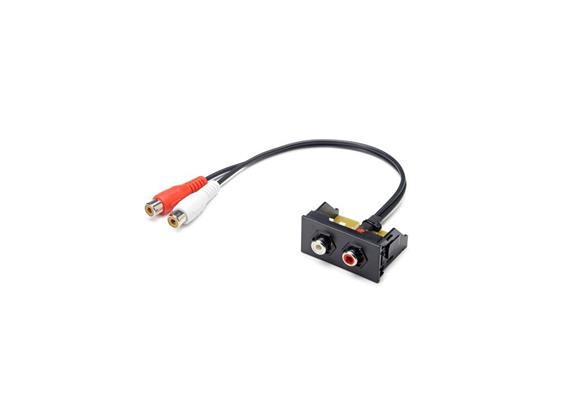 Module 2x RCA rouge/blanc F/F noir avec câble de 200 mm