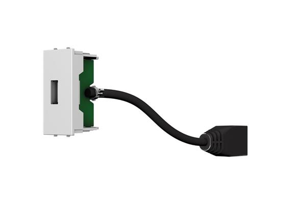 Module USB A-B F/F blanc avec câble de 200 mm