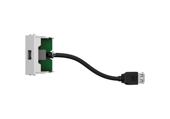 Module USB B-A F/F blanc avec câble de 200 mm