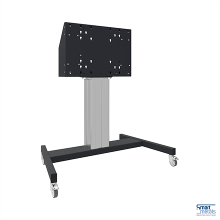 Elevatore di display mobile su ruote, 86"/120 kg/500mm aggiust. dell'altezza, nero/allu